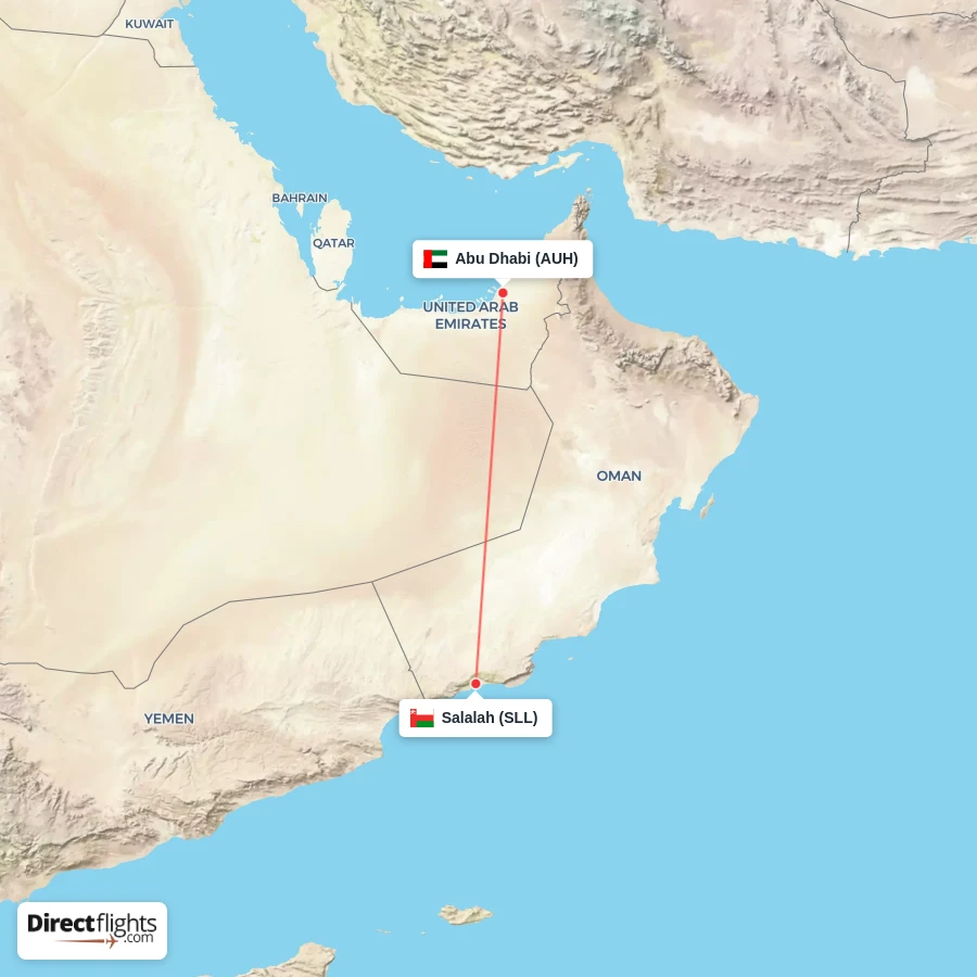 AUH - SLL route map