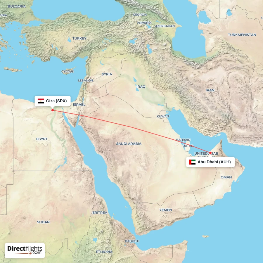 AUH - SPX route map
