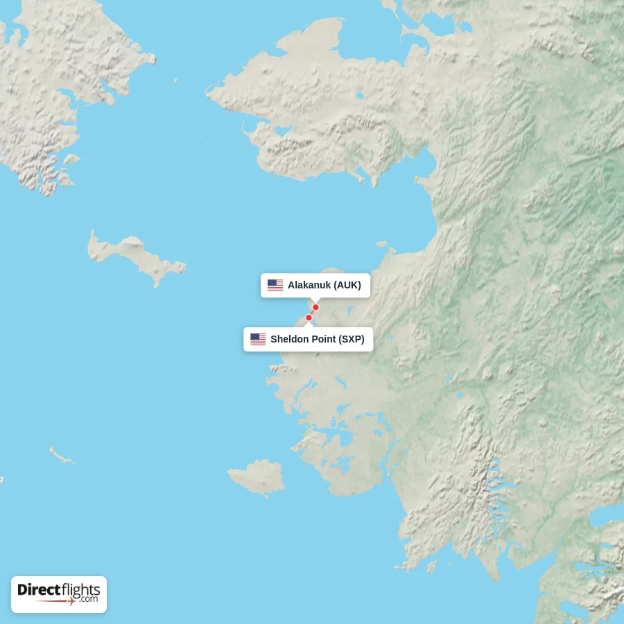 AUK - SXP route map
