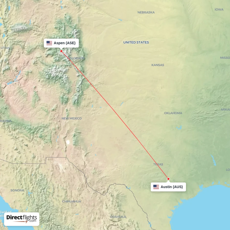 AUS - ASE route map