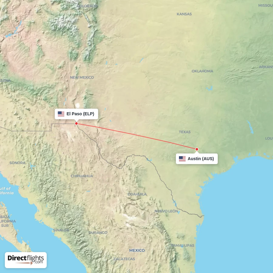 AUS - ELP route map