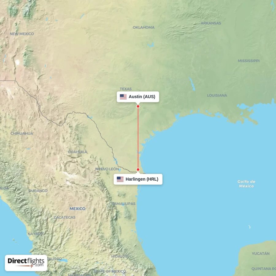 AUS - HRL route map