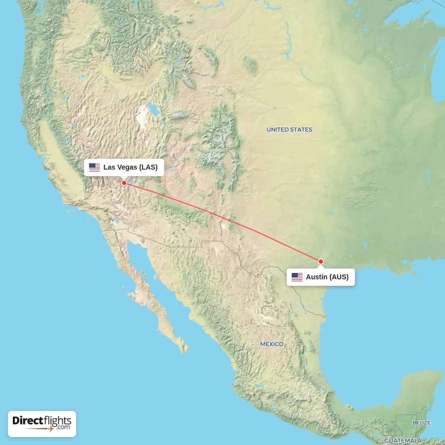 AUS - LAS route map