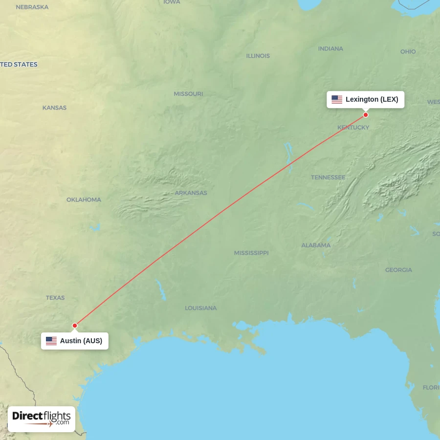 AUS - LEX route map