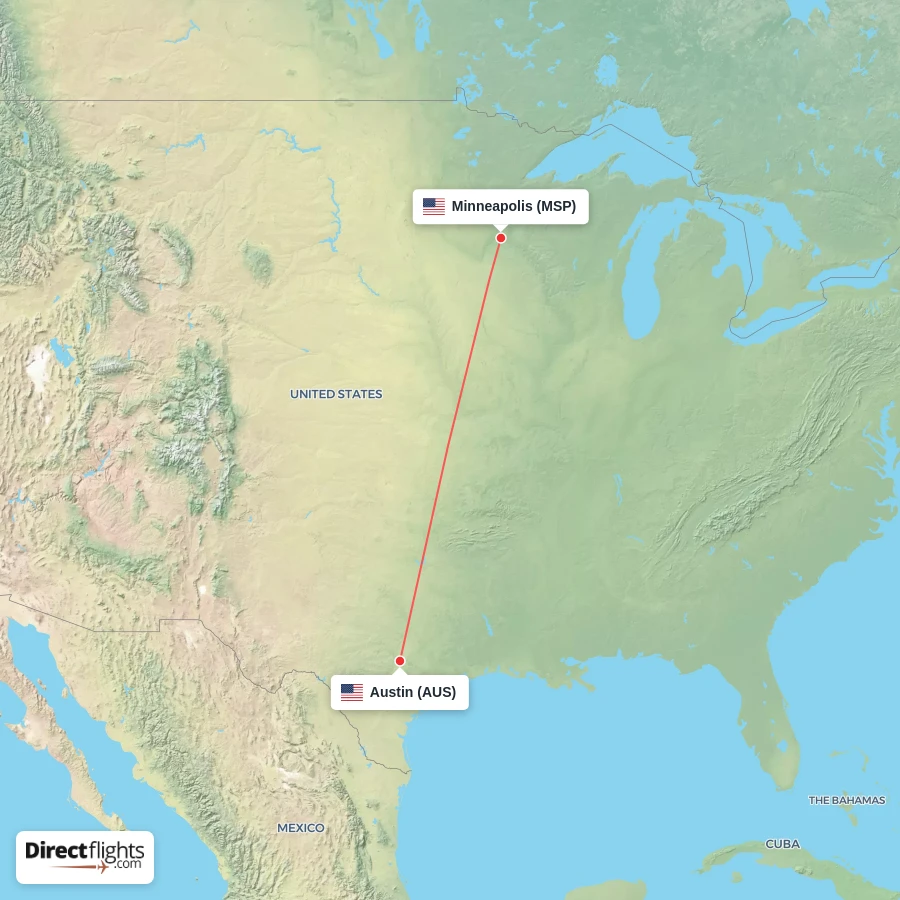 AUS - MSP route map