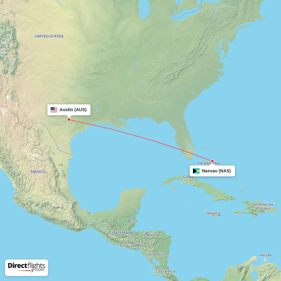 AUS - NAS route map