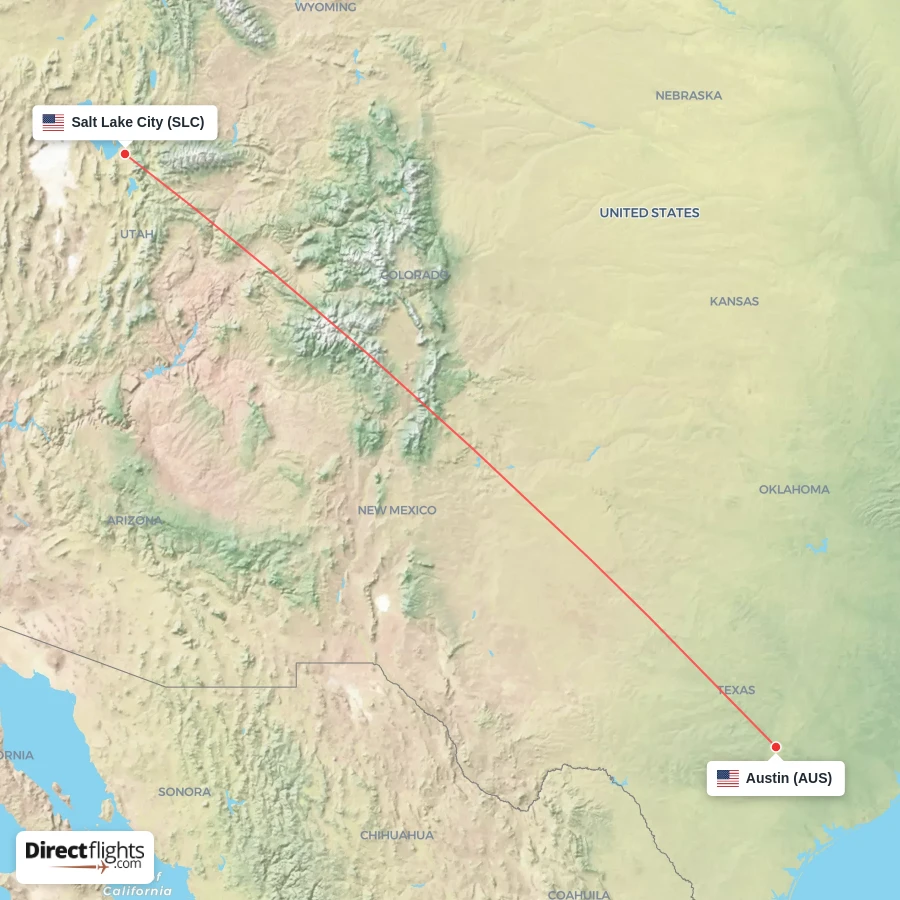 AUS - SLC route map