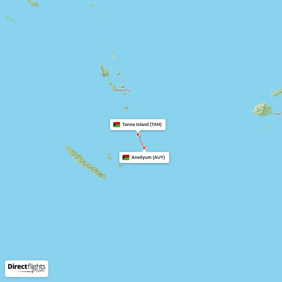 AUY - TAH route map