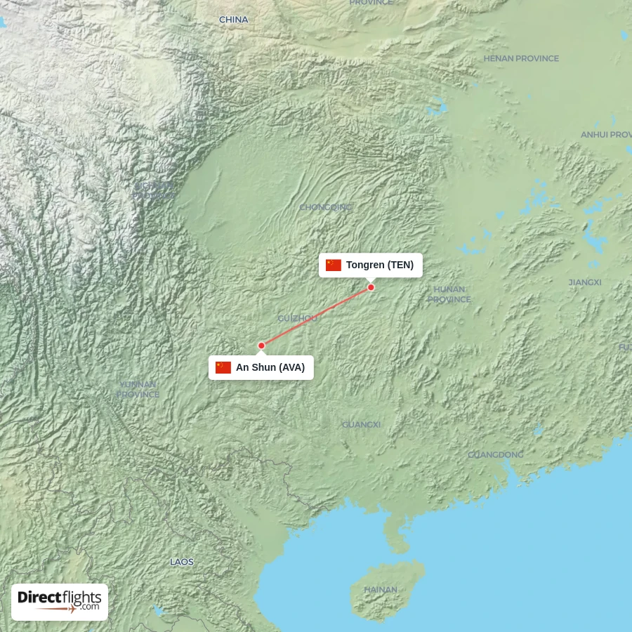 AVA - TEN route map