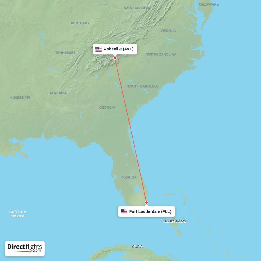 AVL - FLL route map