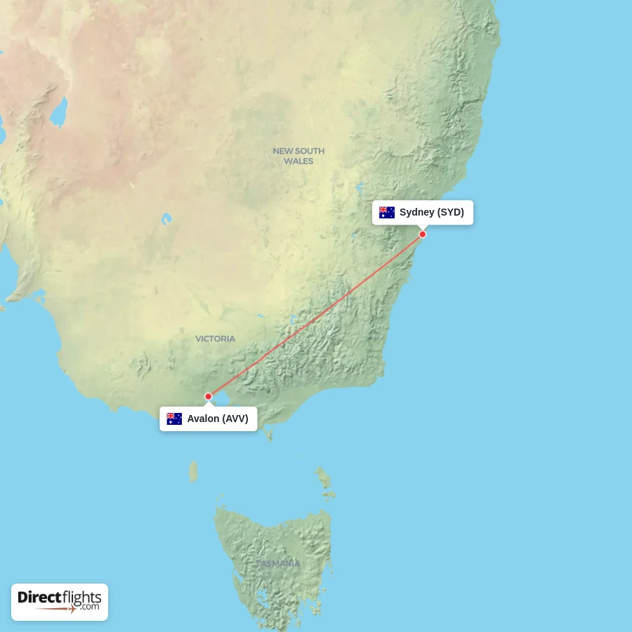 AVV - SYD route map