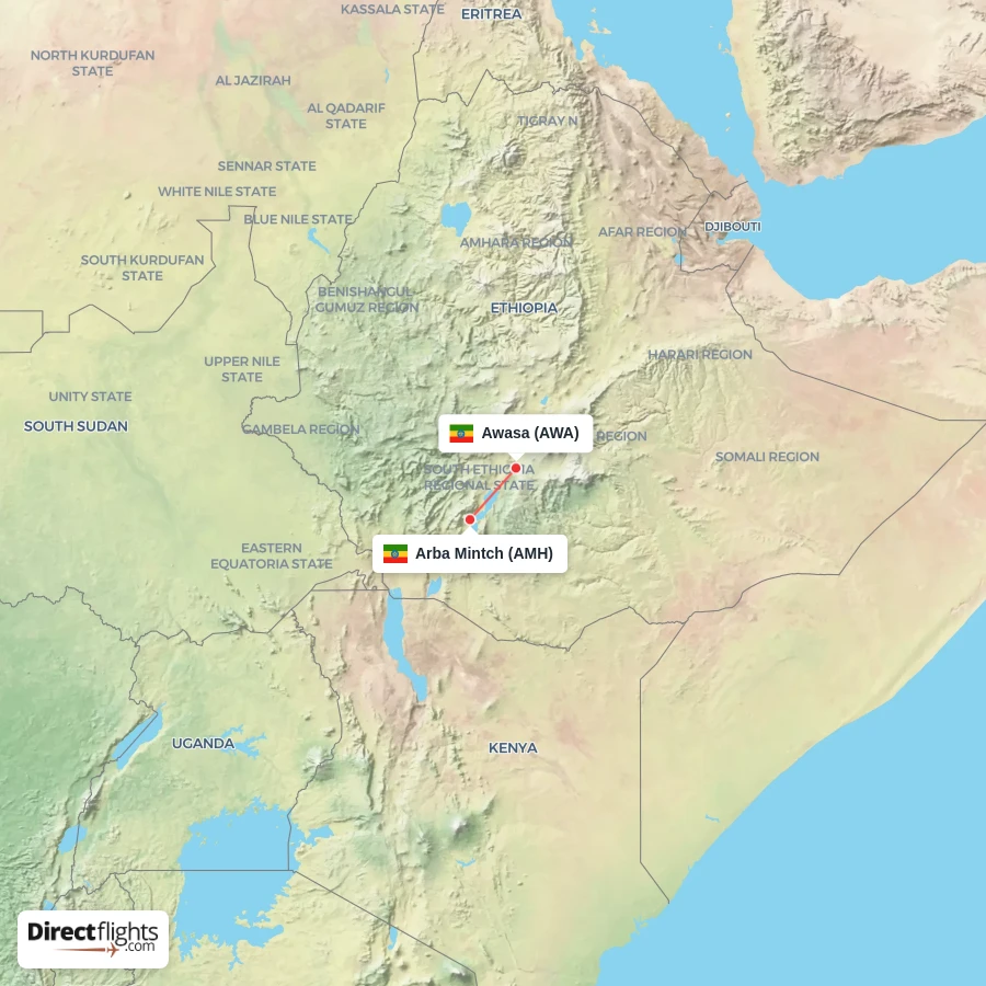 AWA - AMH route map