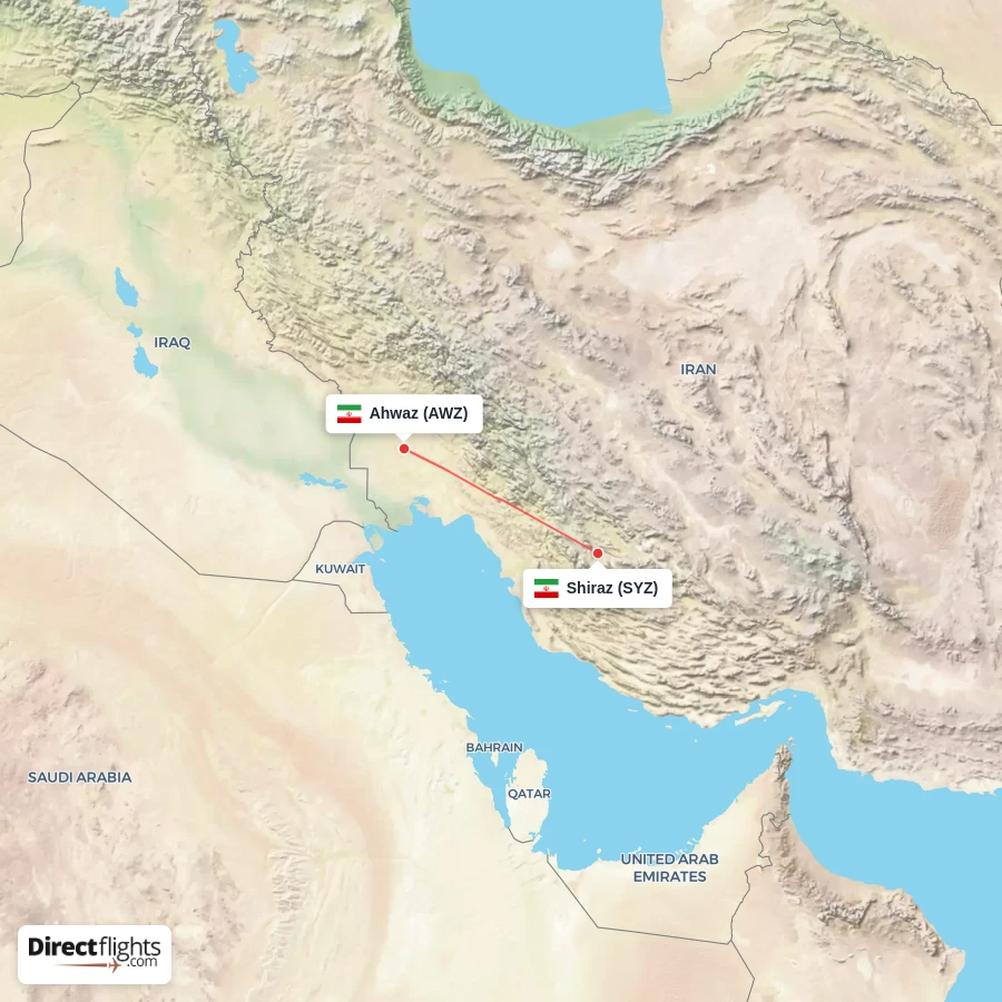 AWZ - SYZ route map