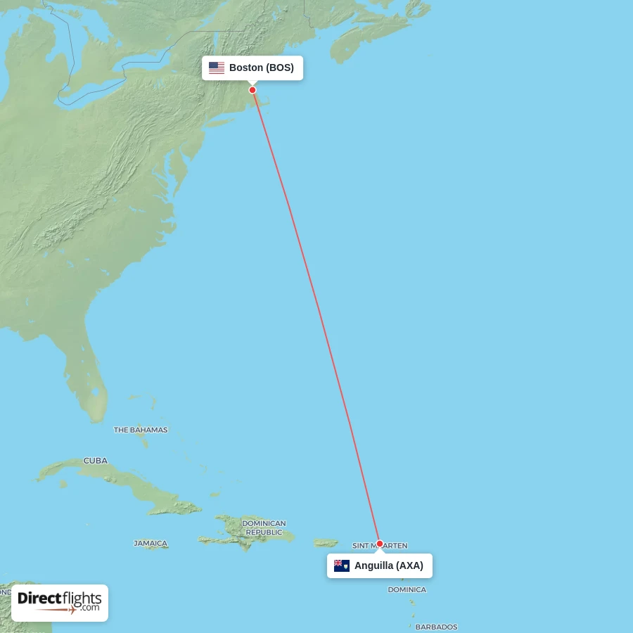 AXA - BOS route map