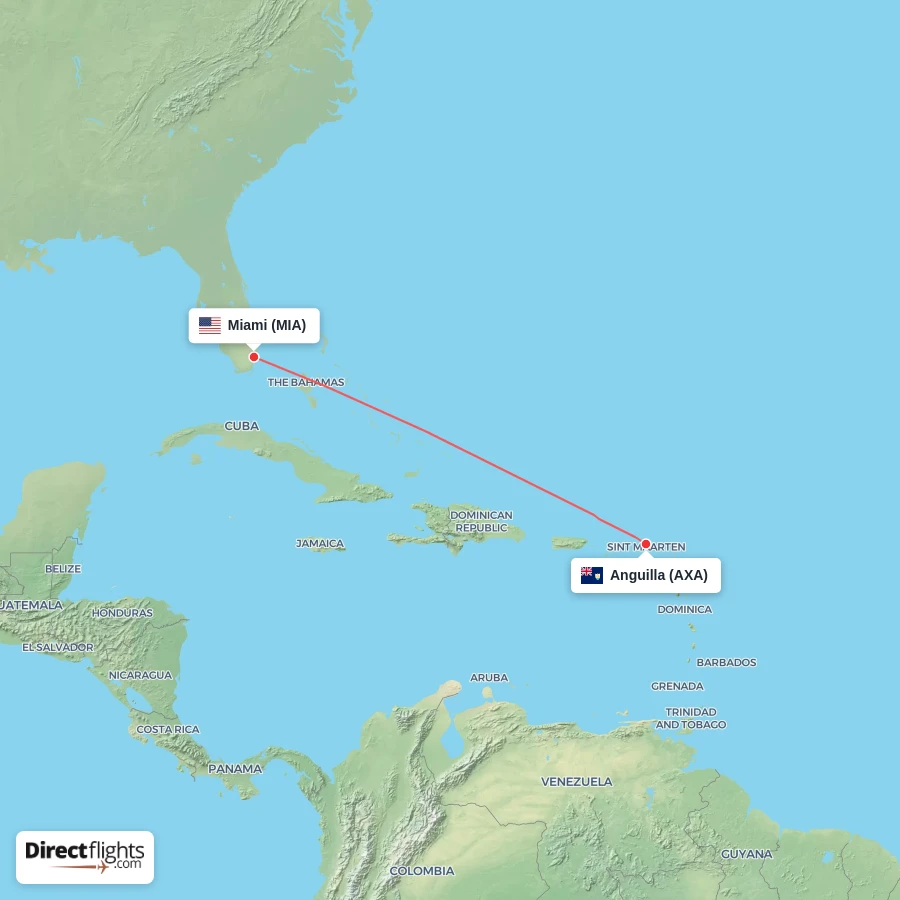 AXA - MIA route map