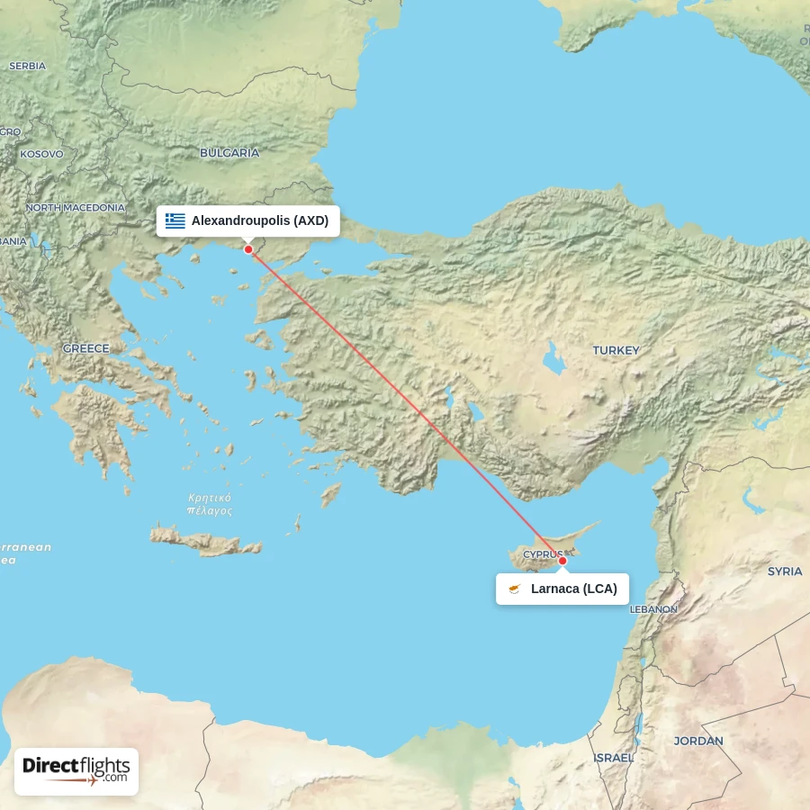AXD - LCA route map