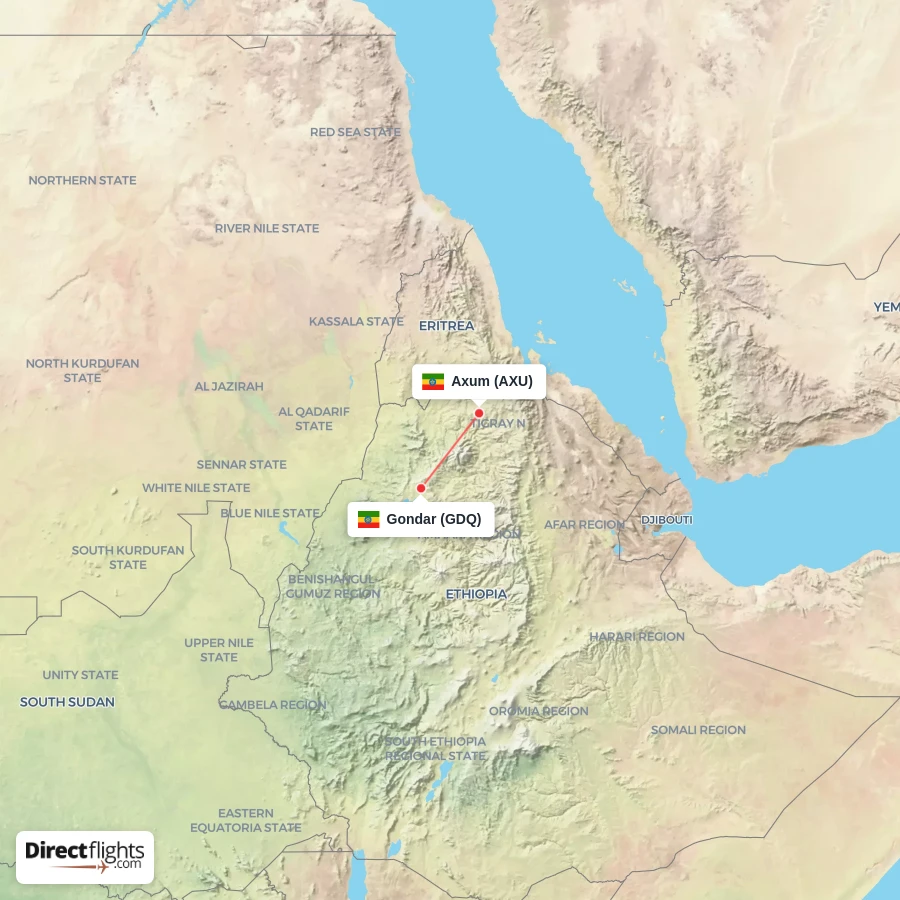 AXU - GDQ route map