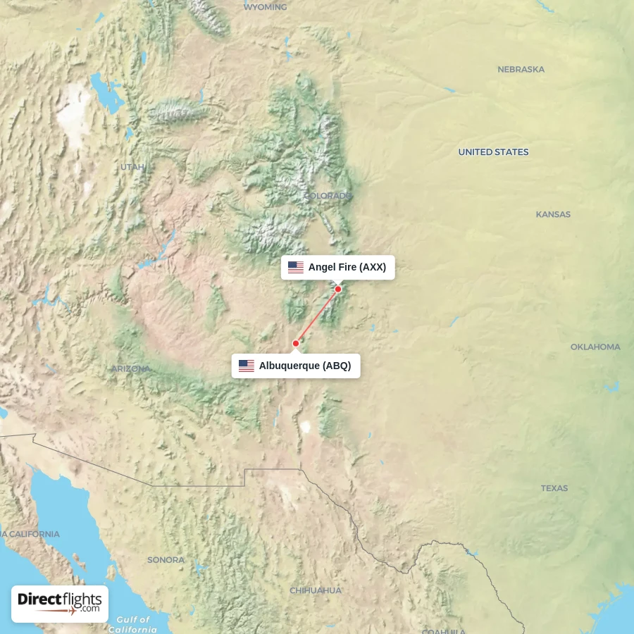 AXX - ABQ route map