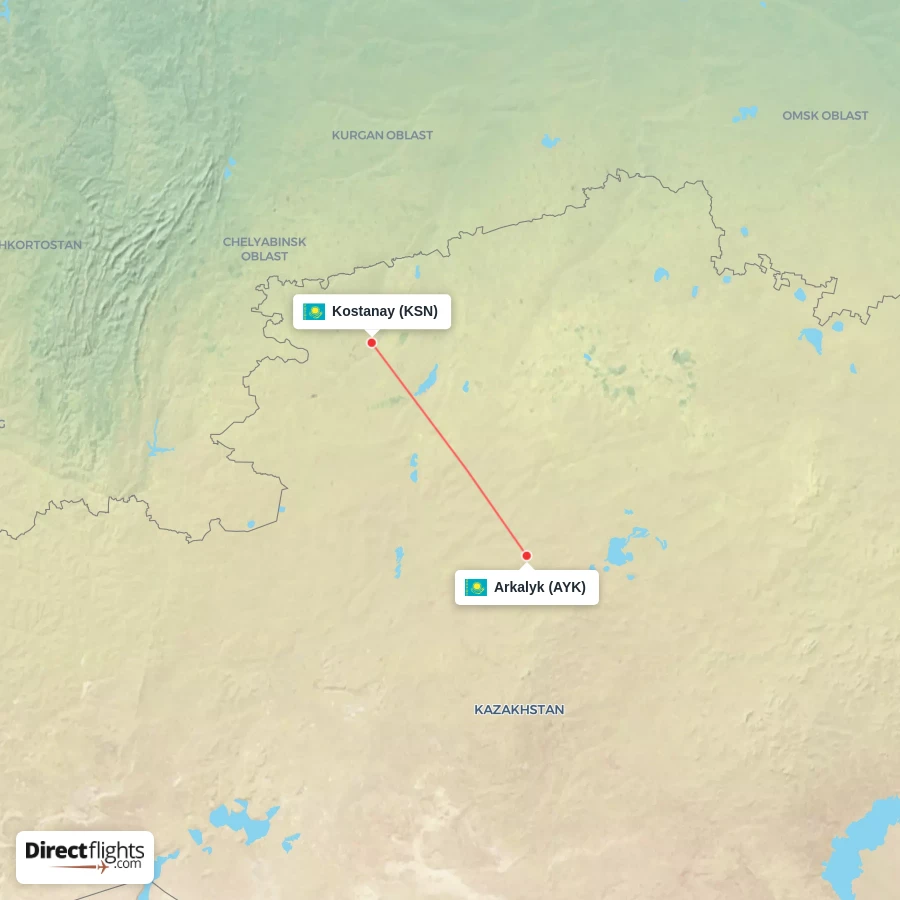 AYK - KSN route map