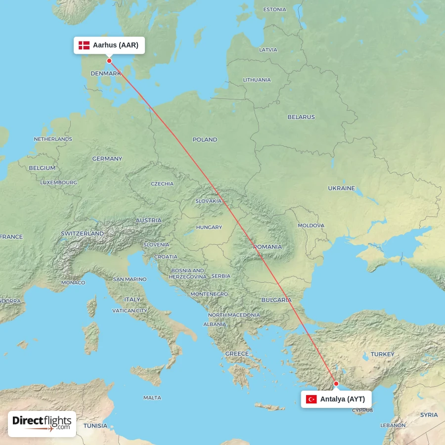 AYT - AAR route map
