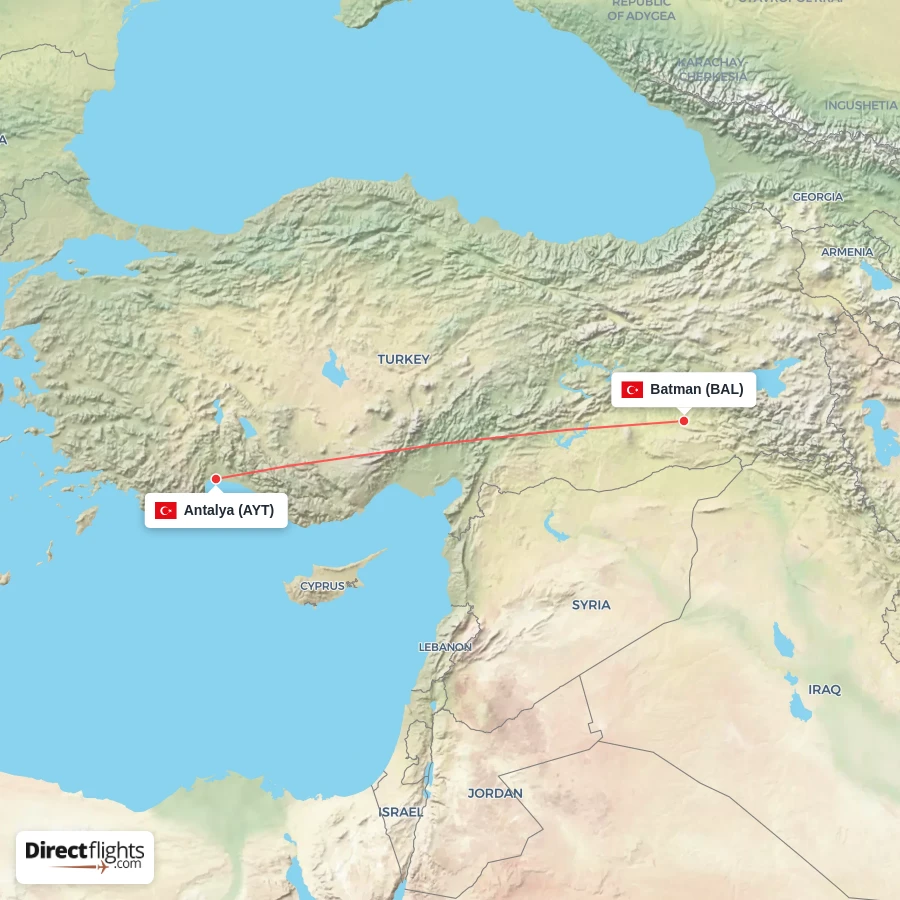 AYT - BAL route map