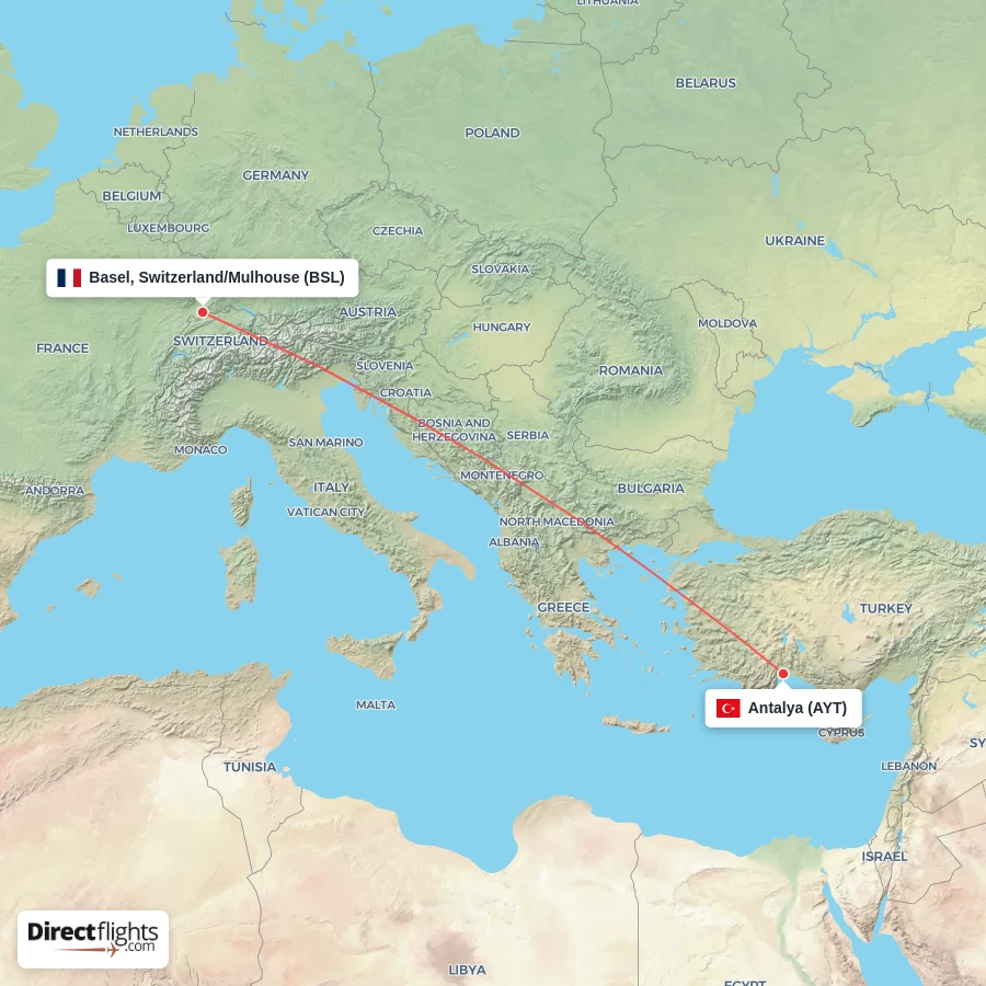 AYT - BSL route map