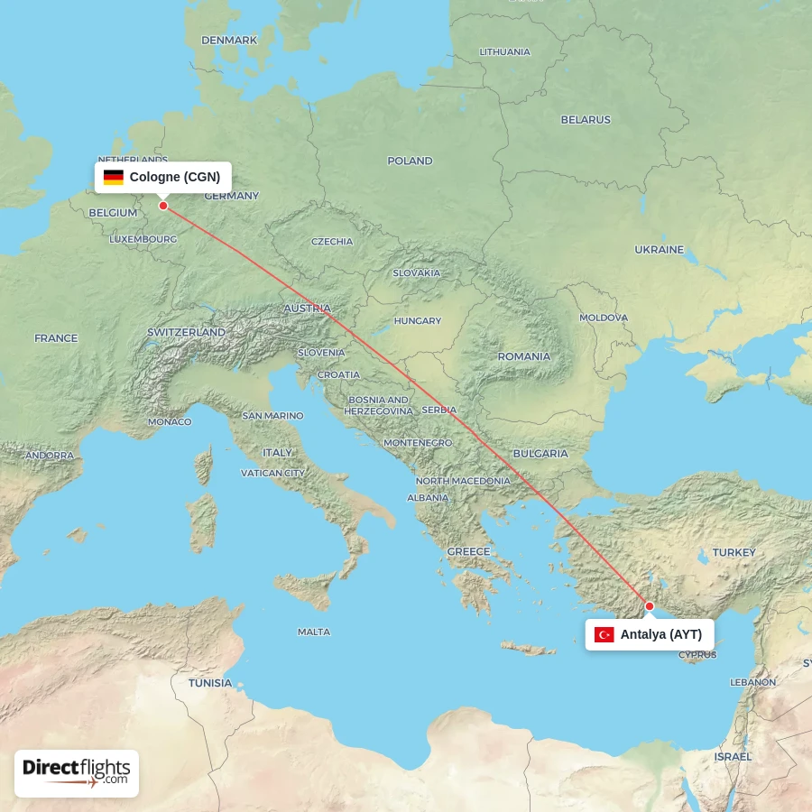 AYT - CGN route map