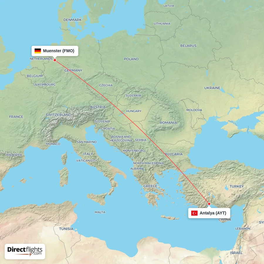 AYT - FMO route map