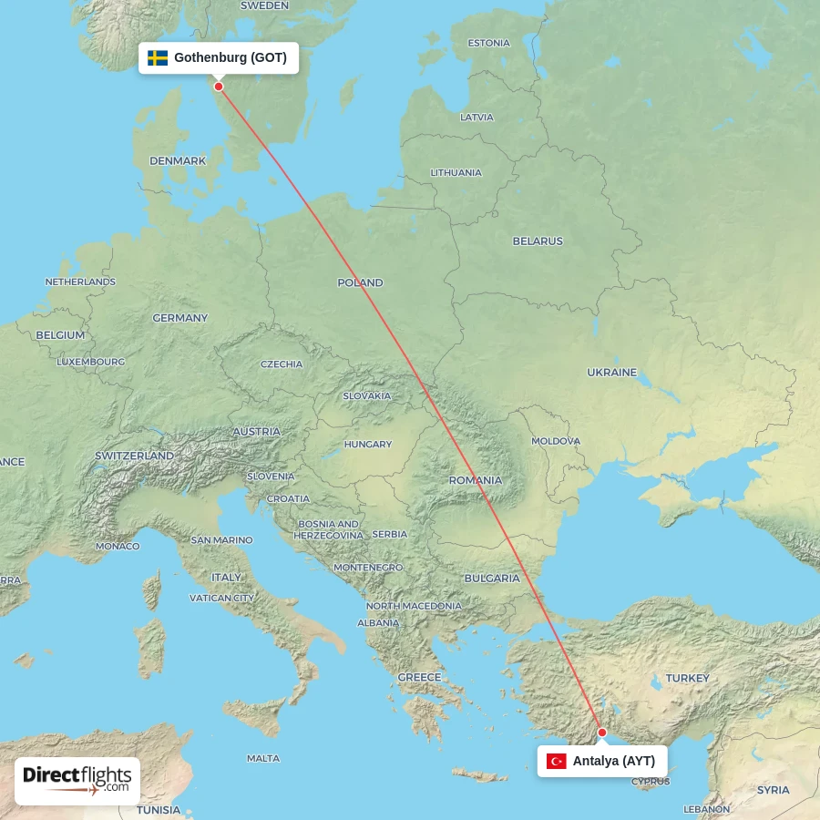 AYT - GOT route map