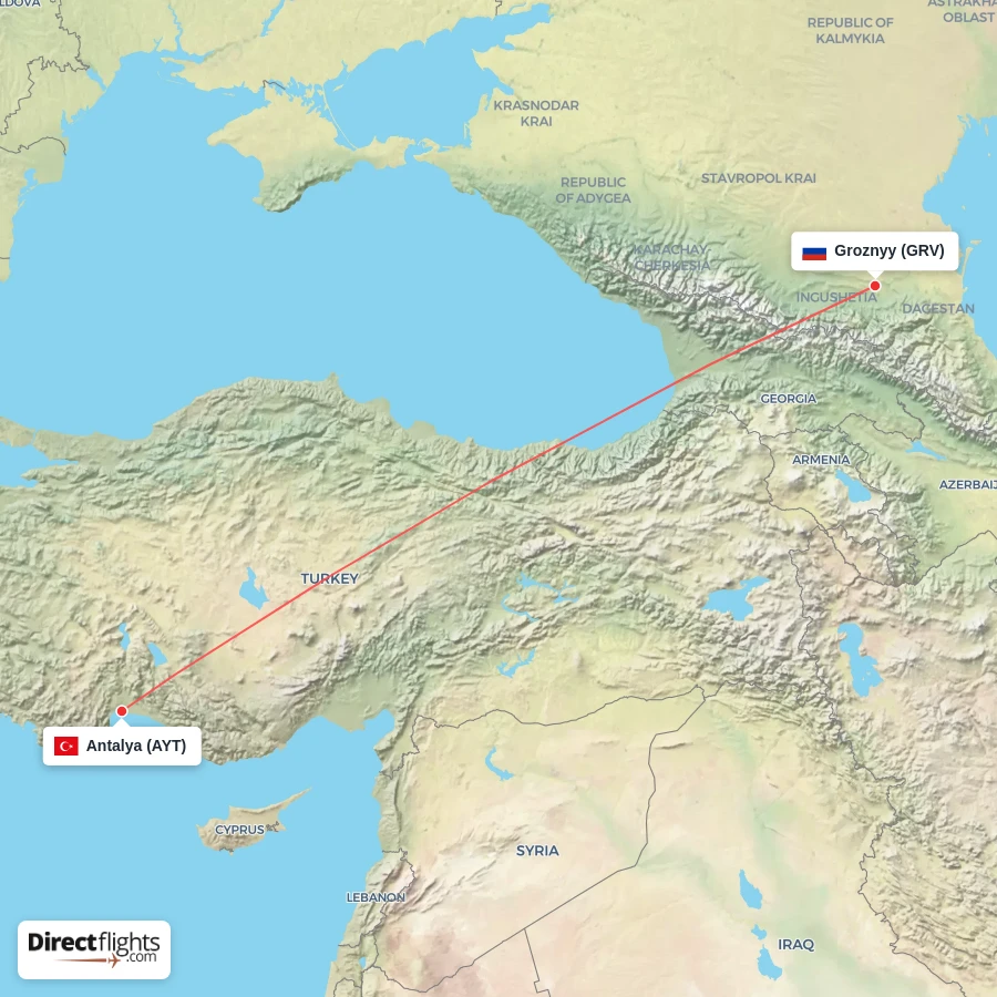 AYT - GRV route map