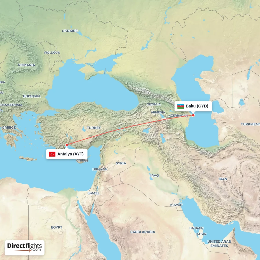 AYT - GYD route map