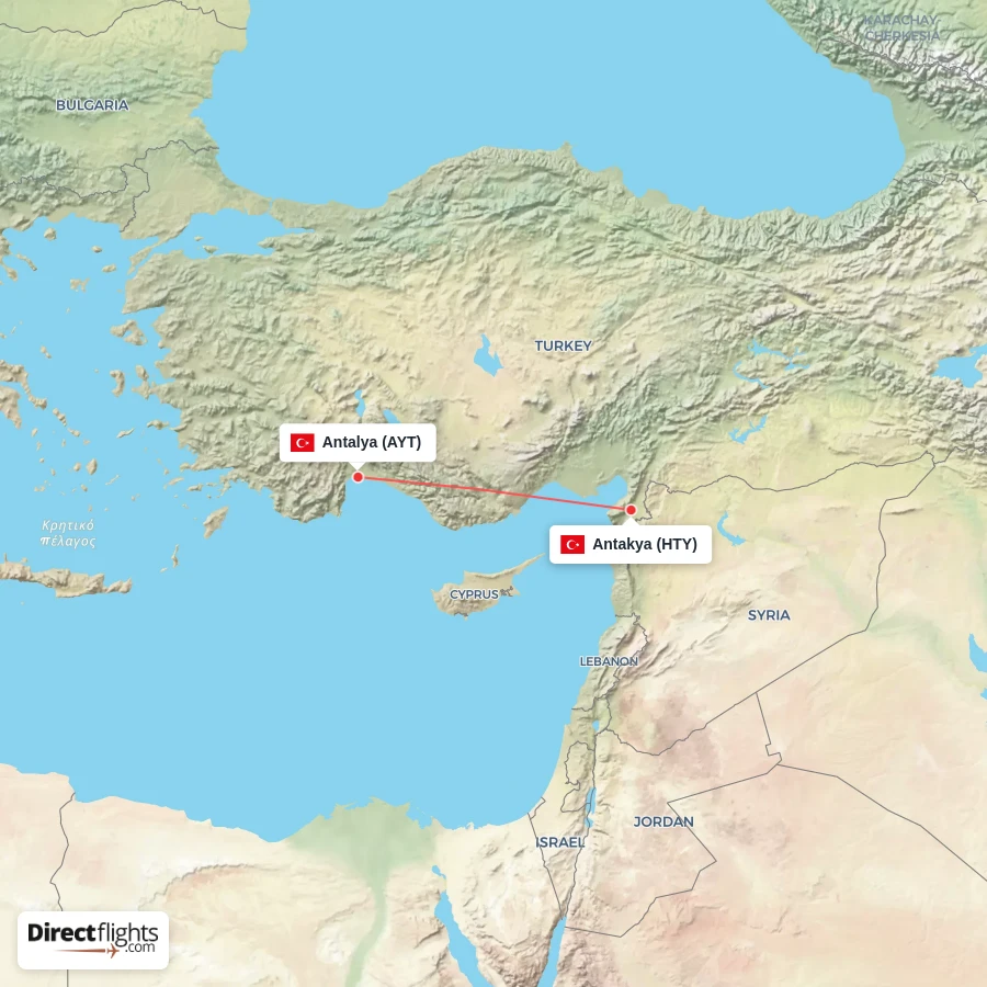 AYT - HTY route map