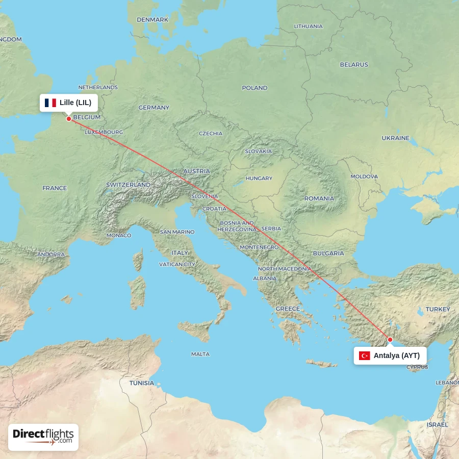 AYT - LIL route map