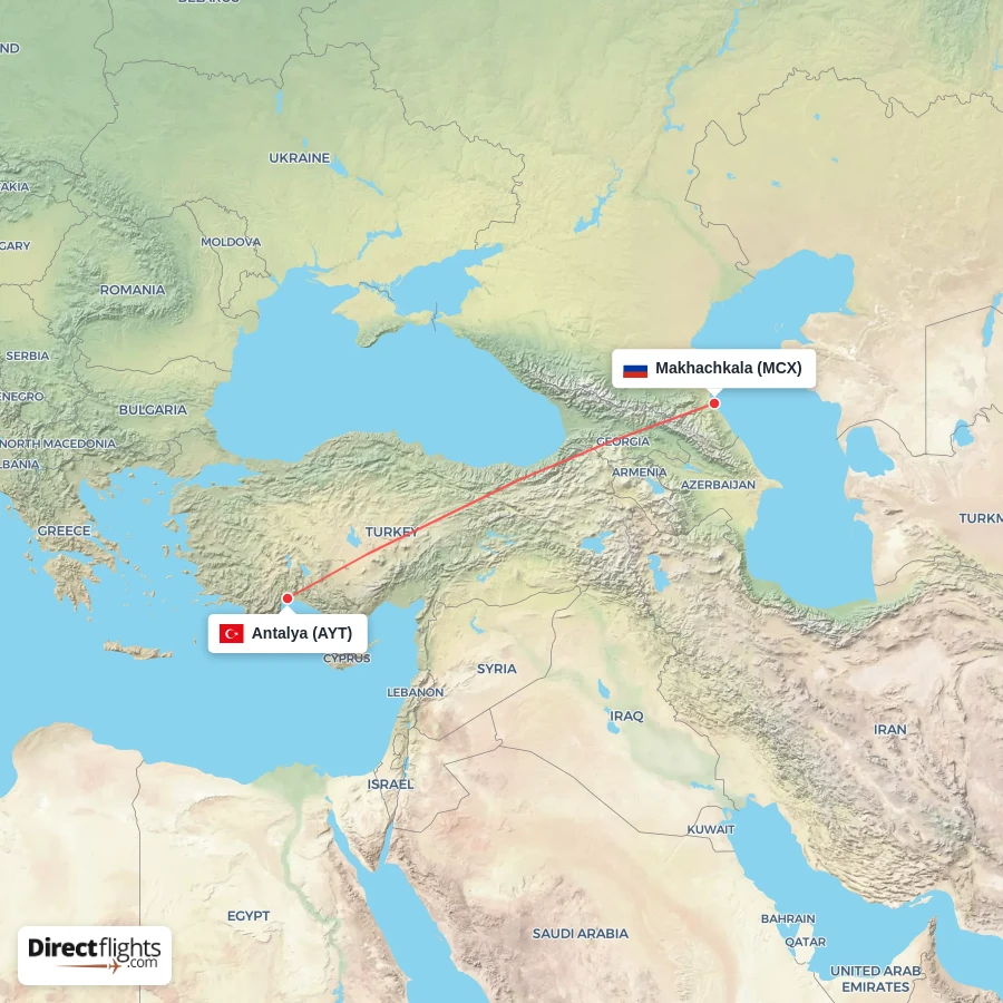 AYT - MCX route map