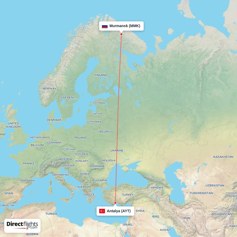 AYT - MMK route map