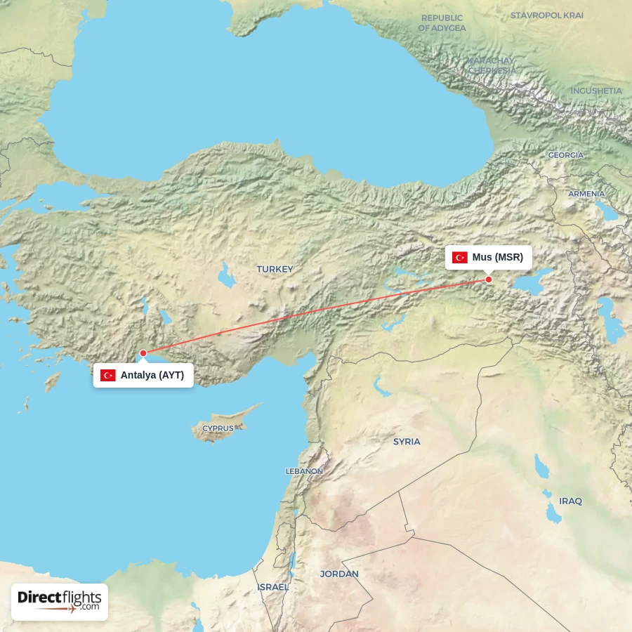AYT - MSR route map
