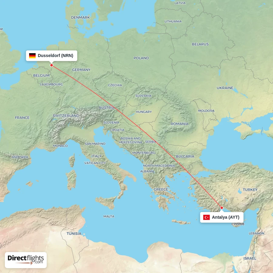 AYT - NRN route map