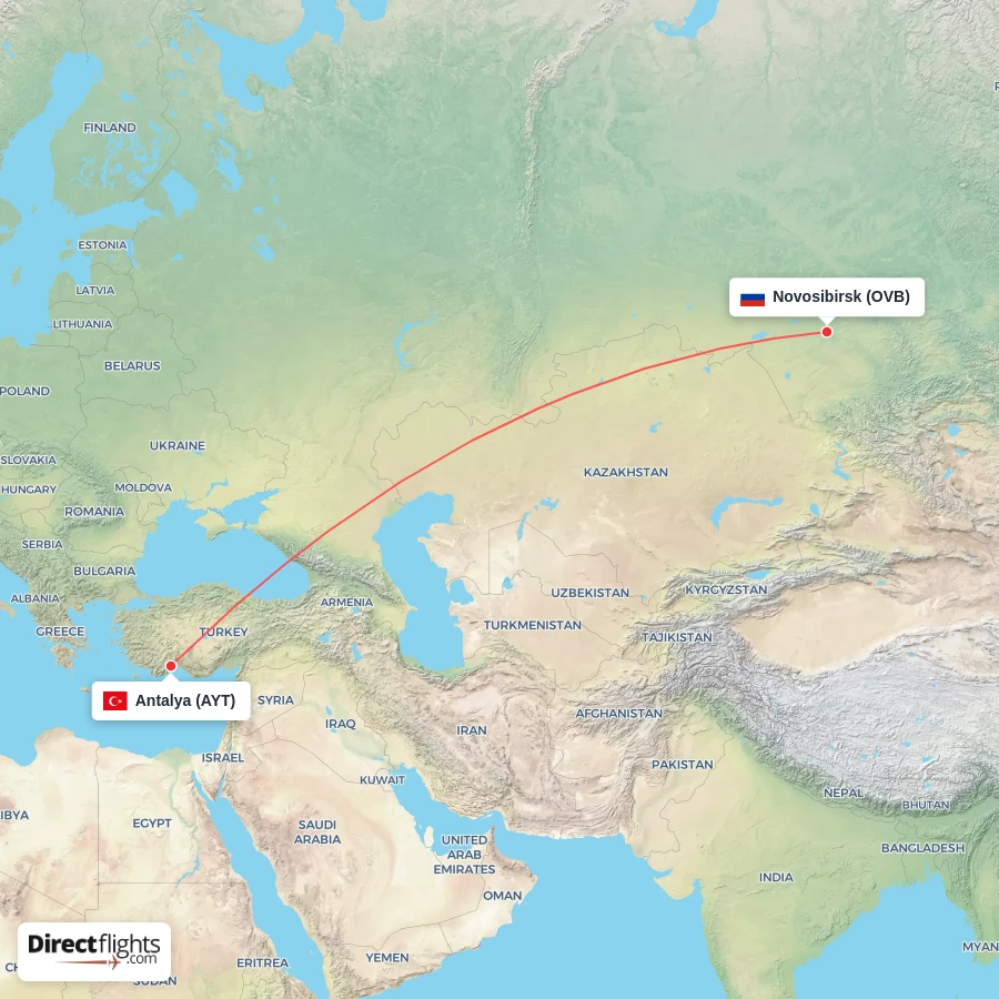 AYT - OVB route map