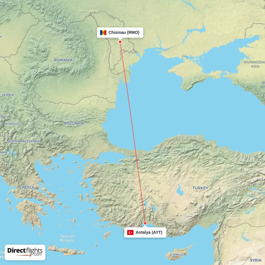 AYT - RMO route map