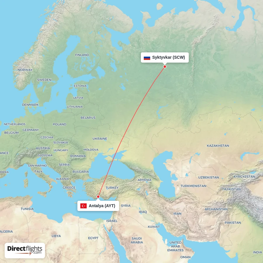 AYT - SCW route map
