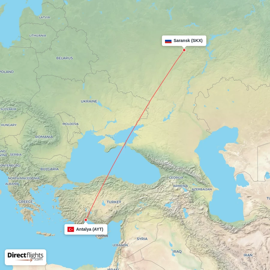 AYT - SKX route map