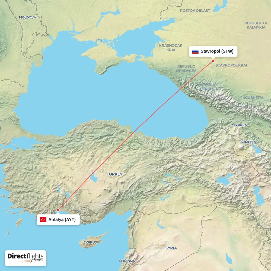 AYT - STW route map