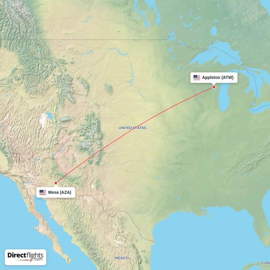 AZA - ATW route map