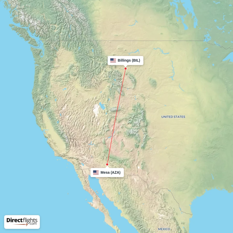 AZA - BIL route map