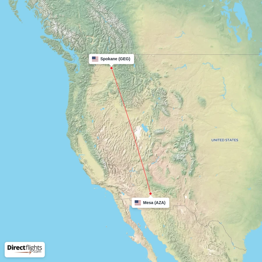 AZA - GEG route map