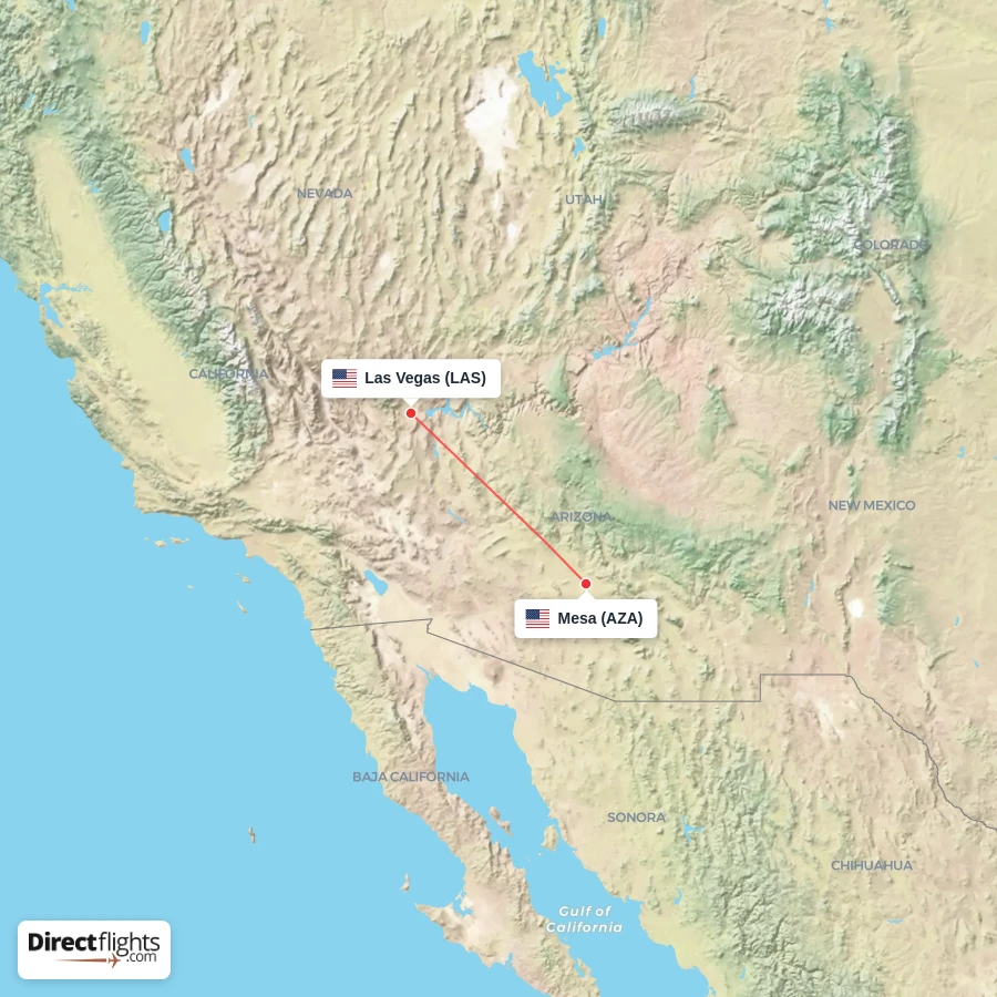 AZA - LAS route map
