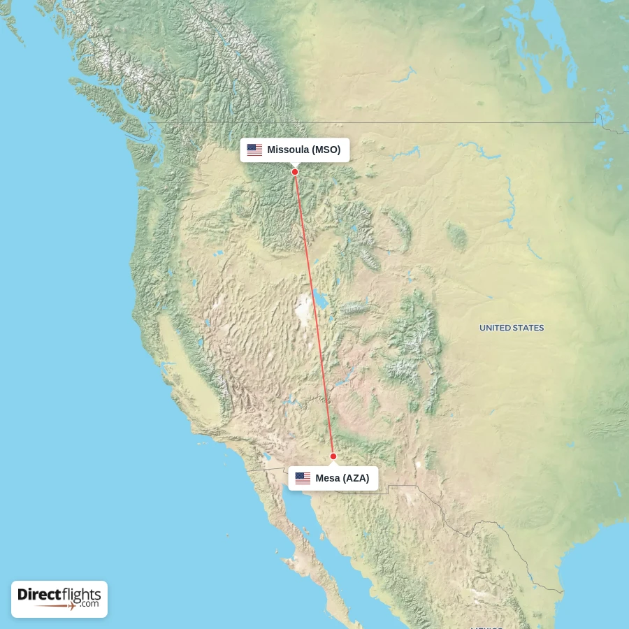 AZA - MSO route map