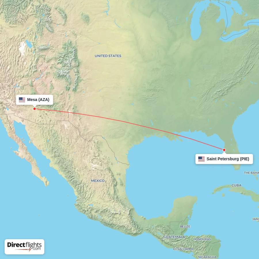 AZA - PIE route map