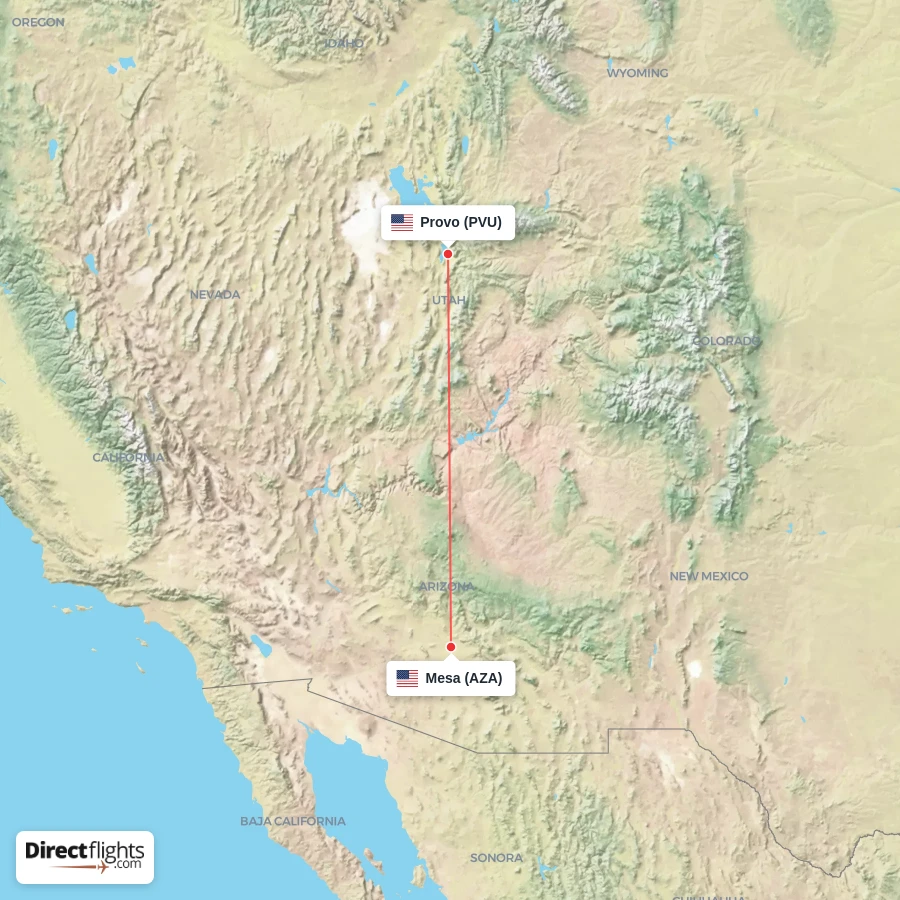 AZA - PVU route map
