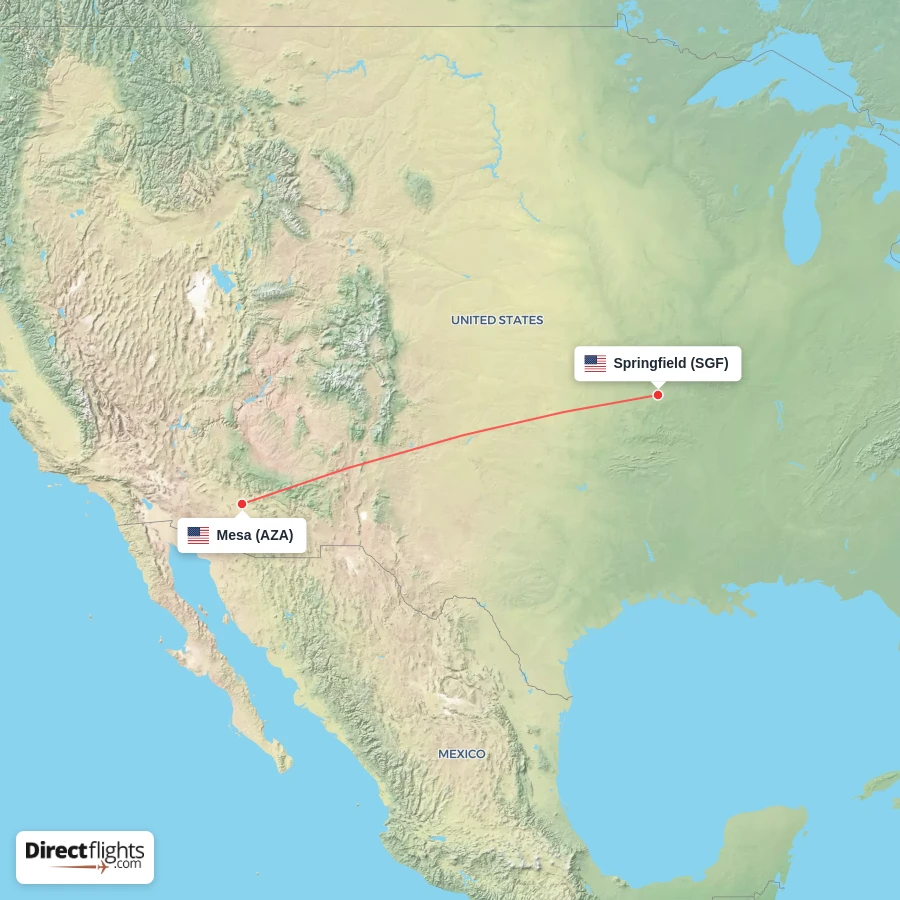 AZA - SGF route map